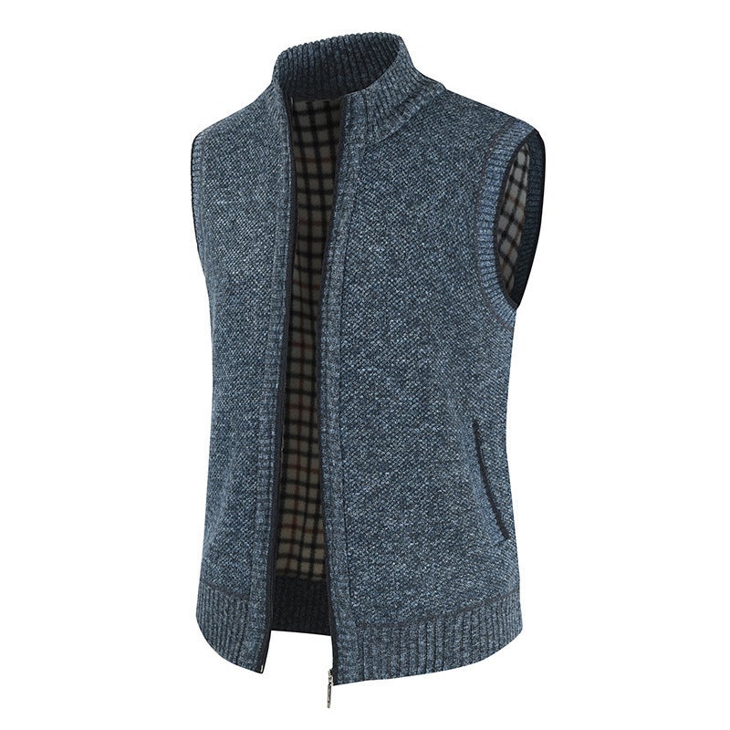 E-Commerce 2020 Youth Leisure Vest Collar Stitching Men'S Leisure Fleece-Lined Vest - Image 3